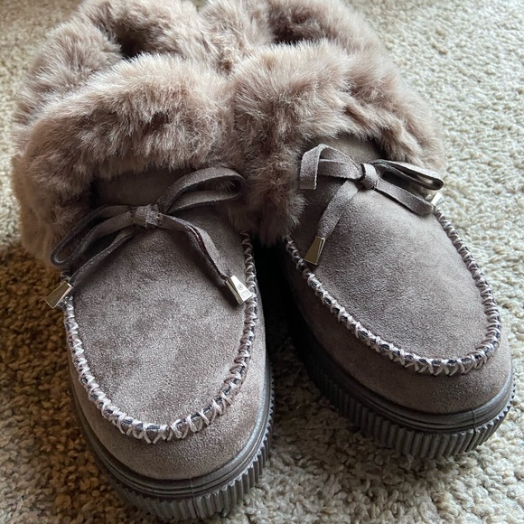 studded suede booties